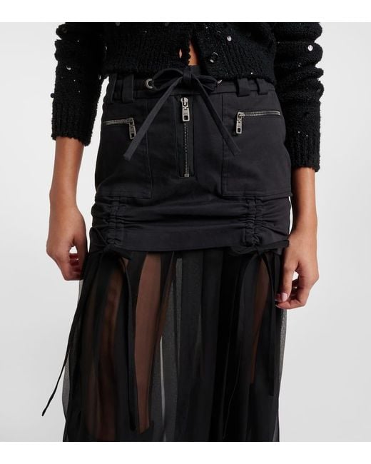 Dolce & Gabbana Black Silk And Cotton Midi Skirt