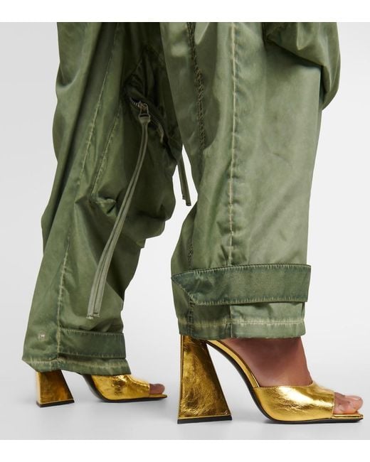 The Attico Yellow Devon Laminated Leather Mules