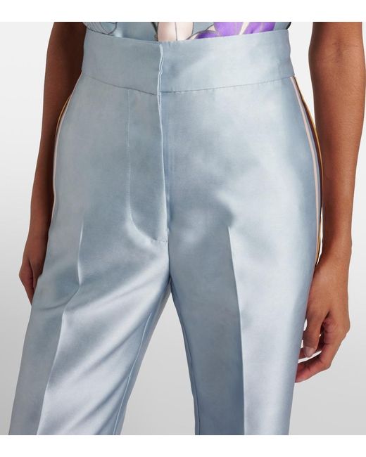 ALÉMAIS Blue Alfie Floral Satin Culotte