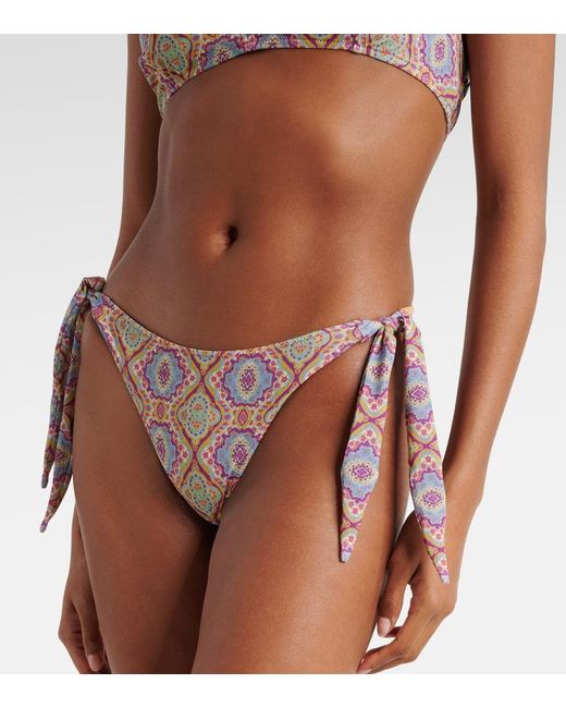 Etro Pink Monogram-Print Halterneck Bikini