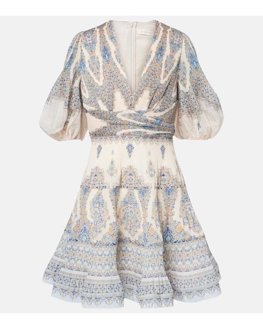 Zimmermann White Printed Mini Dress