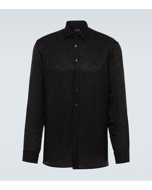 Camisa de mezcla de seda con paisley Etro de hombre de color Black