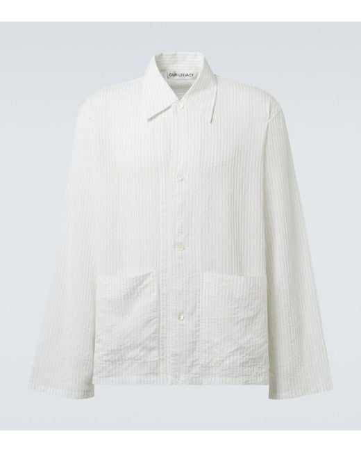 Our Legacy White Haven Striped Overshirt for men