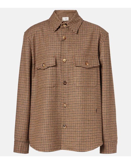 Surchemise En Laine Melangee A Carreaux Saint Laurent en coloris Multicolor