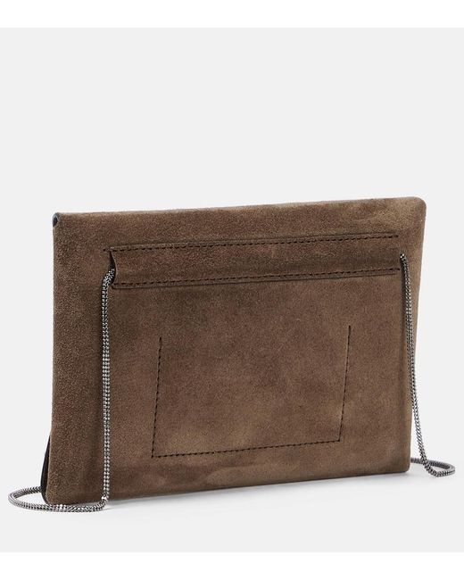 Brunello Cucinelli Brown Suede Shoulder Bag