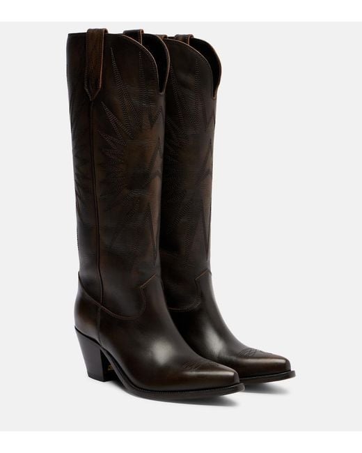 Golden Goose Deluxe Brand Black Wish Star Leather Cowboy Boots