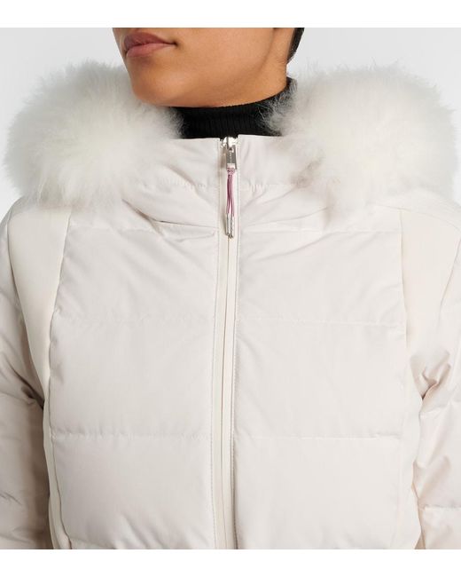 Yves Salomon White Doudoune 58Cm Down Jacket