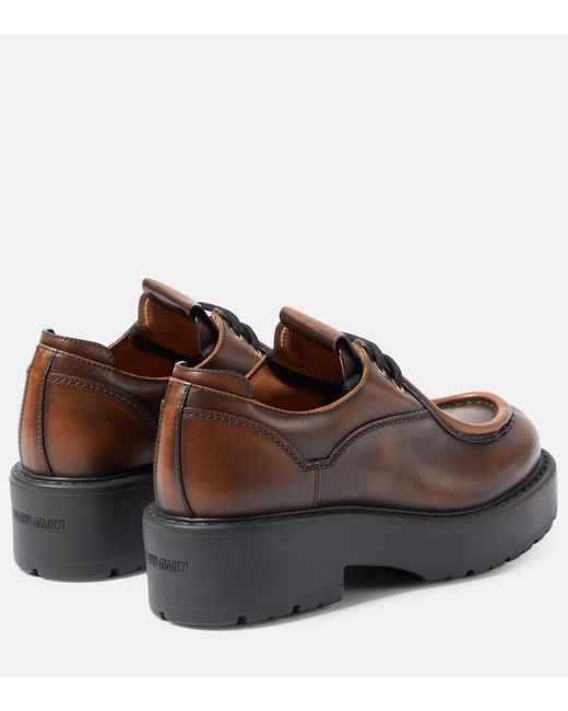 Miu Miu Brown Leather Platform Brogues
