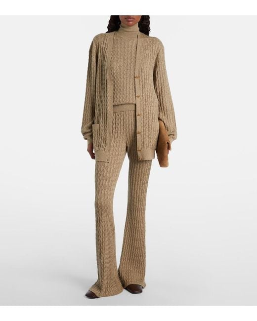 Loro Piana Natural Bihar Cable-Knit Cardigan