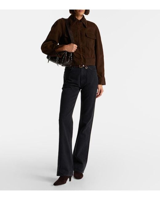 Agolde Blue Leena Mid-Rise Flared Jeans