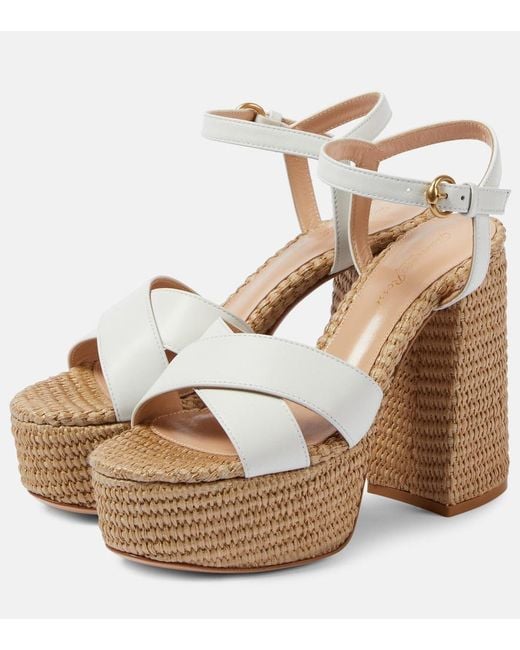 Gianvito Rossi Metallic Leather Platform Sandals