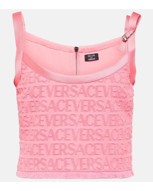 Top Safety Pin De Algodon Versace de color Pink
