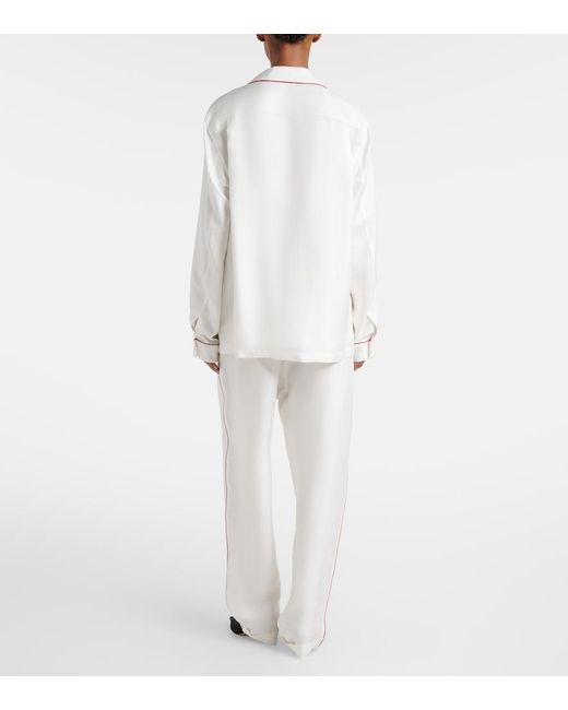 Tom Ford White Silk Twill Pajama Pants