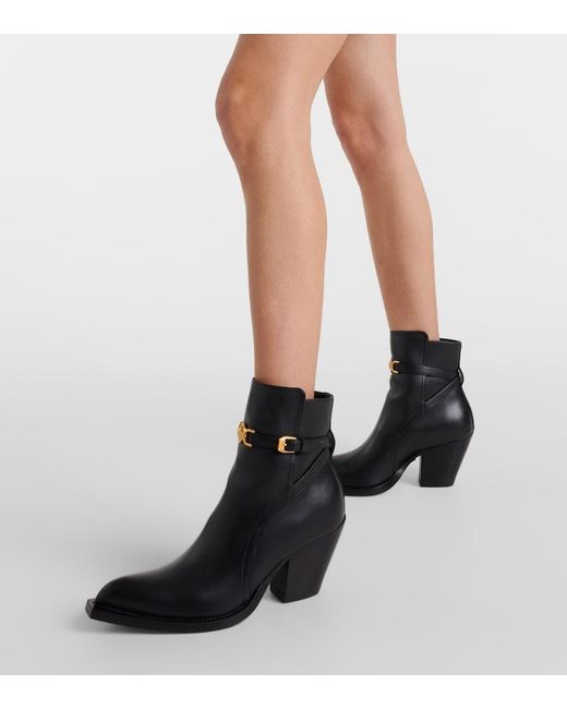 Versace Black Medusa '95 Leather Ankle Boots