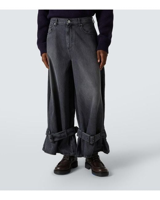 J.W. Anderson Gray Belt-detail Faded Wide-leg Jeans for men