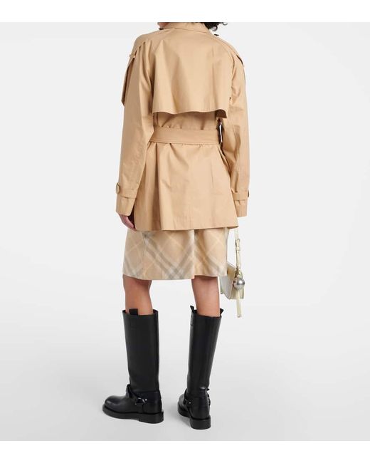 Burberry Natural Trenchcoat aus Baumwoll-Gabardine