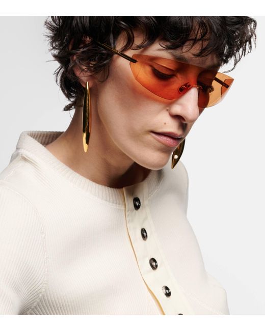 Bottega Veneta Natural Futuristic Shield Sunglasses