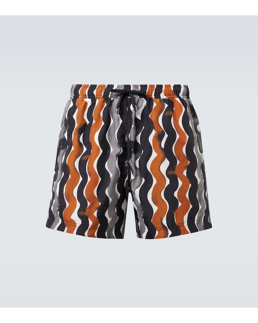 Zegna White Printed Swim Trunks for men
