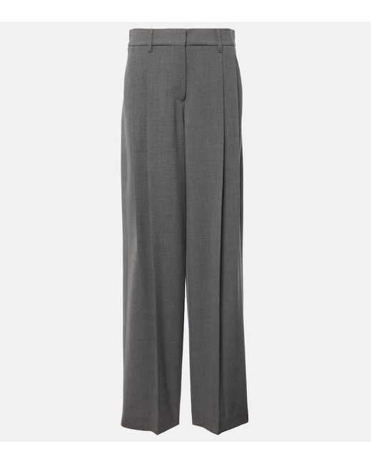 Pantaloni a gamba larga in lana di Brunello Cucinelli in Gray