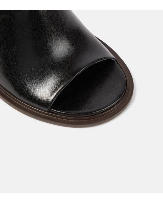 Lemaire Black Double Strap 55 Leather Mules