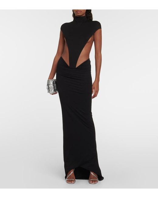 LAQUAN SMITH Black Low-Rise Midi Skirt