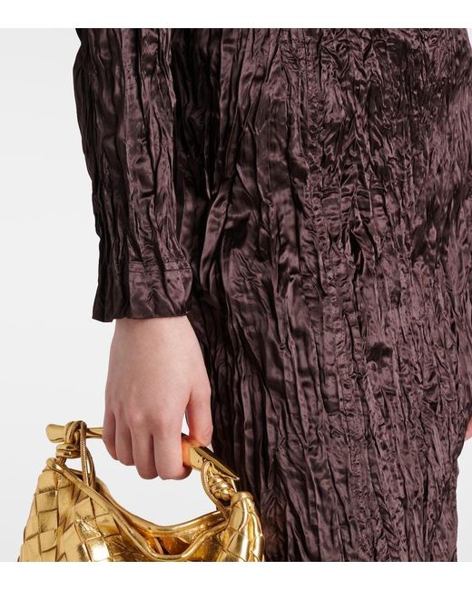 Bottega Veneta Black Satin Midi Dress