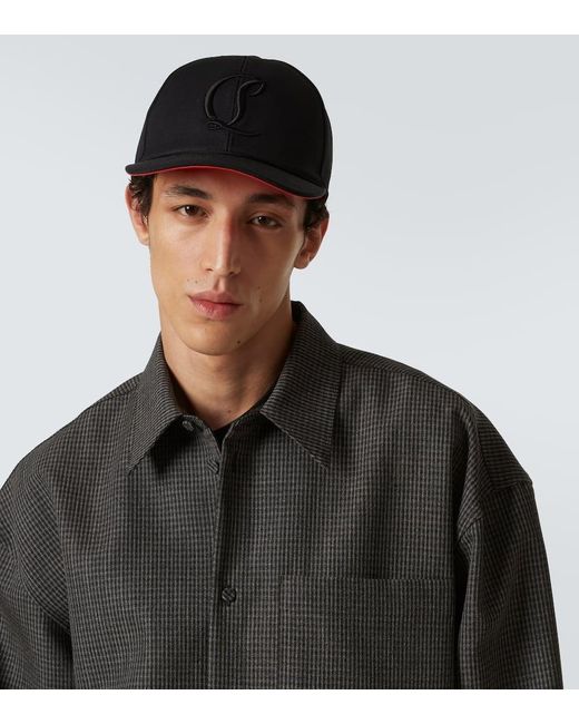 Gorra Mooncrest En Lona De Algodon Christian Louboutin de hombre de color Black