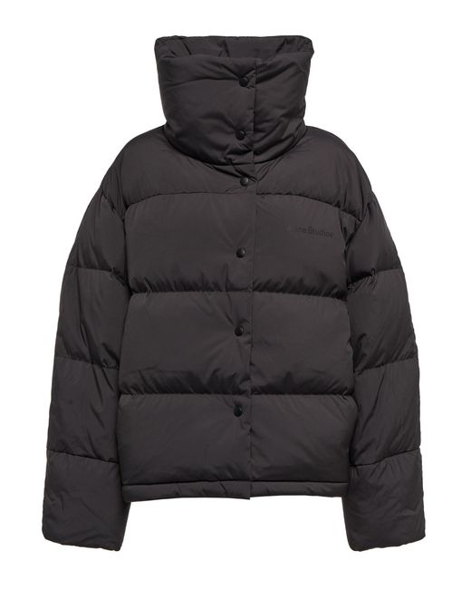 Acne Studios Logo Puffer Jacket in Black | Lyst