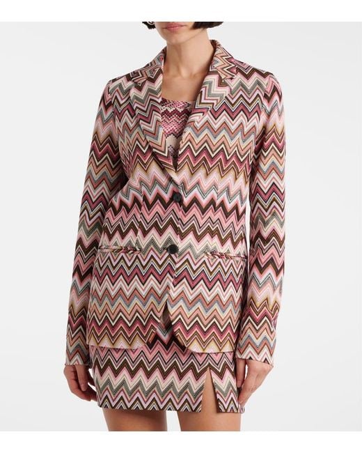 Missoni Pink Blazer Aus Haekelstrick