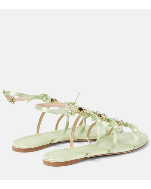 Giambattista Valli Metallic Embellished Satin Sandals
