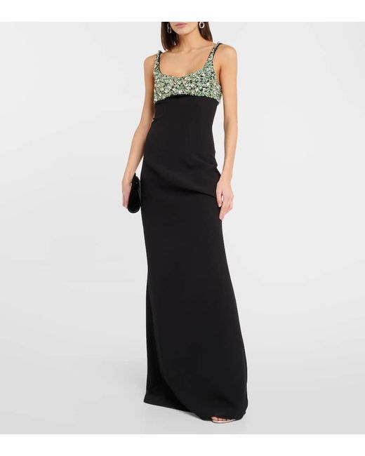 Safiyaa Black Beatriz Embellished Gown