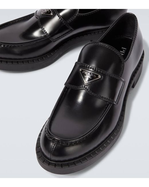 Mocassins Chocolate En Cuir Prada pour homme en coloris Black