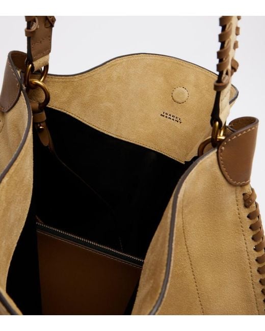 Isabel Marant Natural Oskan Medium Suede Shoulder Bag