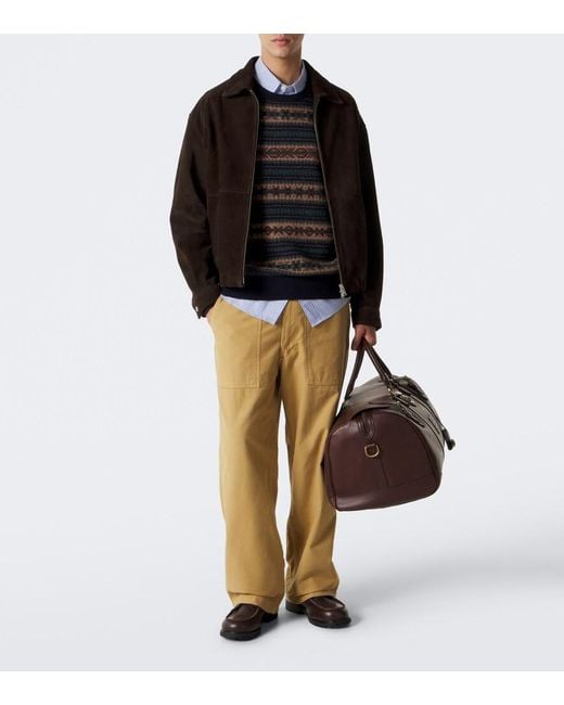 Polo Ralph Lauren Brown Heritage Lock Large Leather Duffel Bag for men