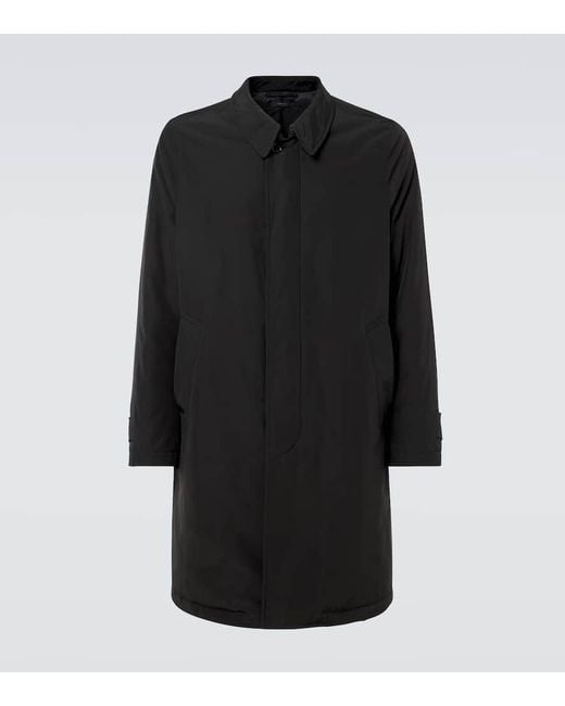 Tom Ford Black Faille Down Raincoat for men