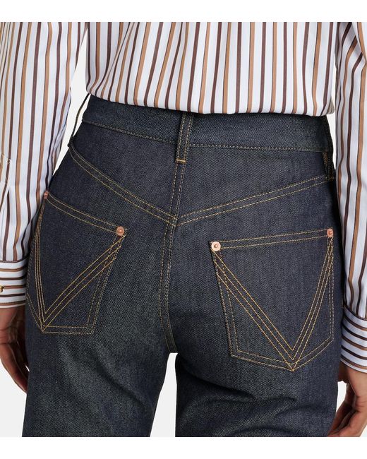 Bottega Veneta Blue Intrecciato Straight Jeans