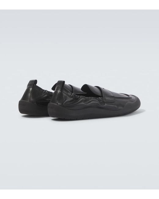 Prada Black Leather Loafers for men