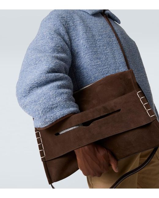 J.W. Anderson Crossbody Bag Loafer Aus Veloursleder in Brown für Herren