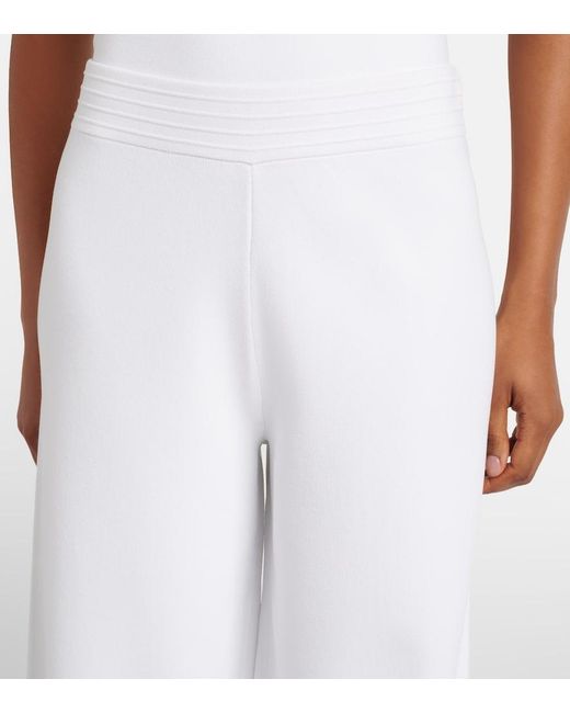 Max Mara White Fingere Wide-Leg Pants