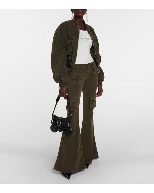 Blumarine Green Velvet Bomber Jacket