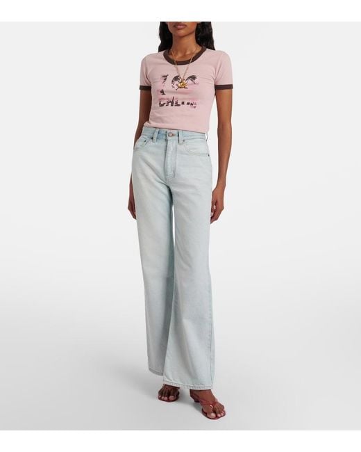 Chloé Pink Printed Cotton T-Shirt
