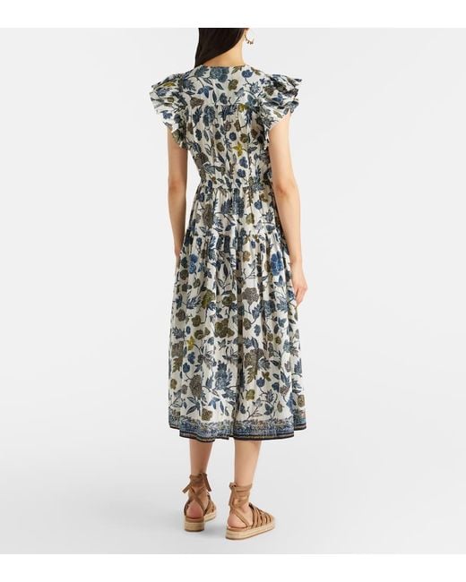 Robe Midi Kairi Imprimee En Coton Melange Ulla Johnson en coloris White