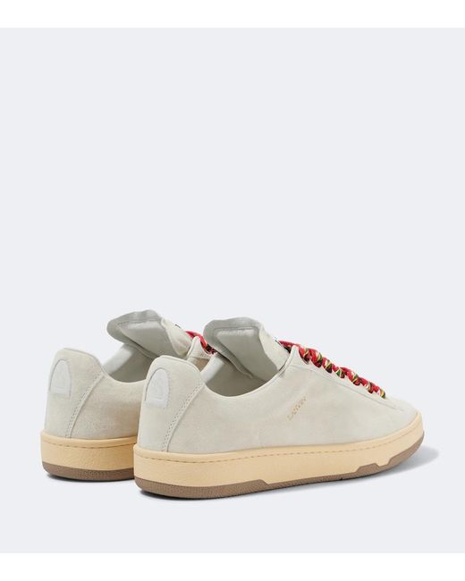 Lanvin White Curb Lite Suede Sneakers for men