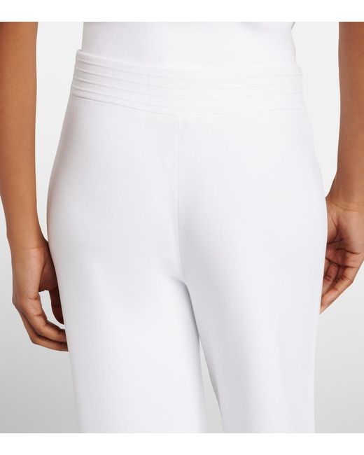 Max Mara White Fingere Wide-Leg Pants