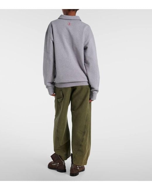 Sudadera De Jersey De Algodon Bordada J.W. Anderson de color Blue