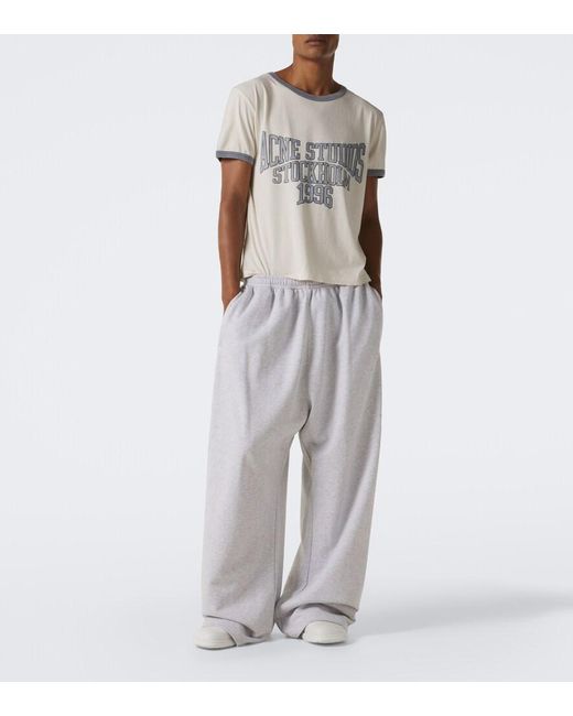 Acne Natural Printed Cotton Jersey T-Shirt for men
