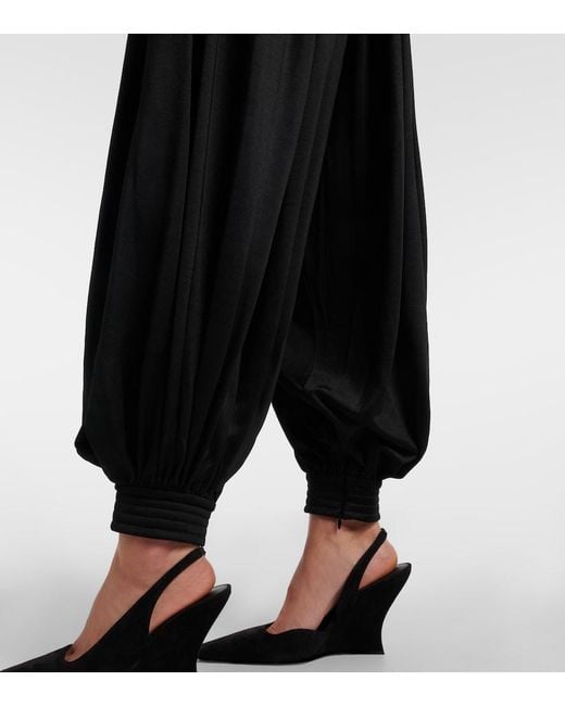 Alaïa Black Wool-Blend Balloon Pants