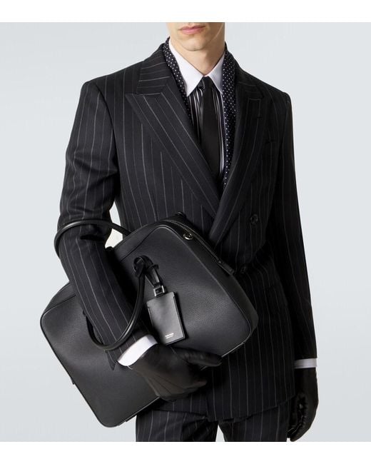 Tom Ford Black Elliot Leather Briefcase for men