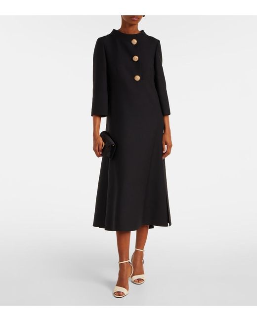 Valentino Black Crepe Couture Midi Dress