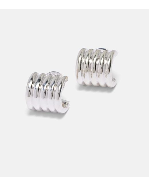 DEHANCHE White Hollyhock Sterling Earrings